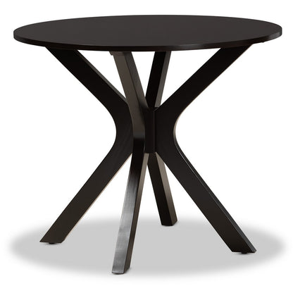 Baxton Studio - Jeane Dining Set in Dark Brown/Espresso Brown - Jeane-Dark Brown-5PC Dining Set view 3