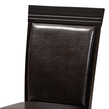 Baxton Studio - Jeane Dining Set in Dark Brown/Espresso Brown - Jeane-Dark Brown-5PC Dining Set view 5
