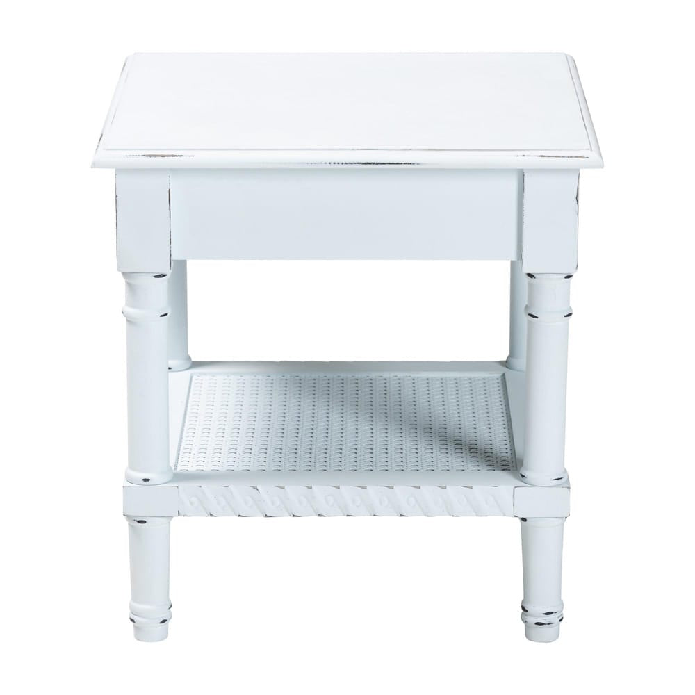 Baxton Studio - Jeanne End Table in White - JY23B392-Wooden White-ET view 3