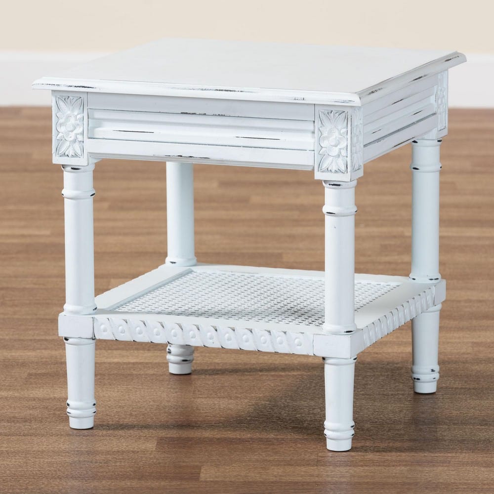 Baxton Studio - Jeanne End Table in White - JY23B392-Wooden White-ET view 8