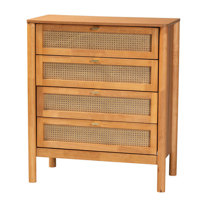 Baxton Studio - Jenn Chest in Golden Brown/Distressed Rattan - MG9006-5703R Rattan/NTOak1203-4D-Chest view 1