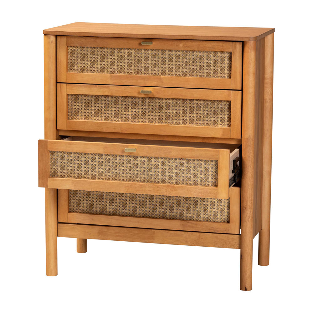 Baxton Studio - Jenn Chest in Golden Brown/Distressed Rattan - MG9006-5703R Rattan/NTOak1203-4D-Chest view 2