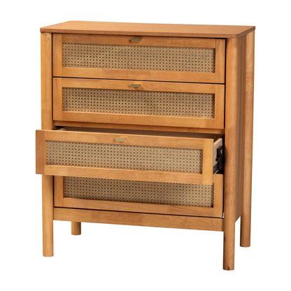 Baxton Studio - Jenn Chest in Golden Brown/Distressed Rattan - MG9006-5703R Rattan/NTOak1203-4D-Chest view 2