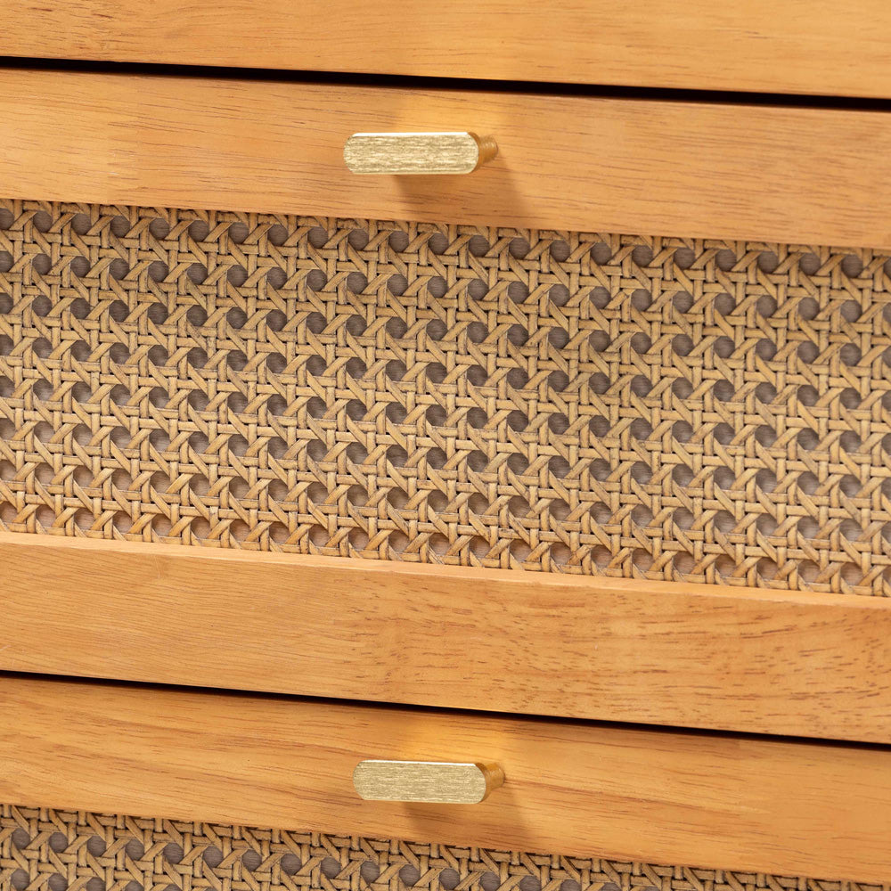 Baxton Studio - Jenn Chest in Golden Brown/Distressed Rattan - MG9006-5703R Rattan/NTOak1203-4D-Chest view 5
