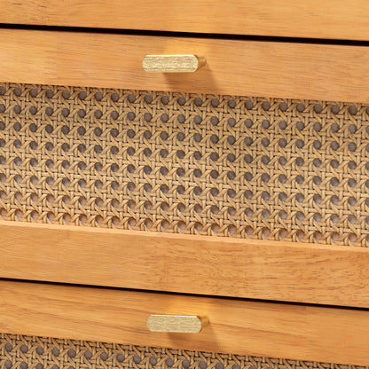 Baxton Studio - Jenn Chest in Golden Brown/Distressed Rattan - MG9006-5703R Rattan/NTOak1203-4D-Chest view 5