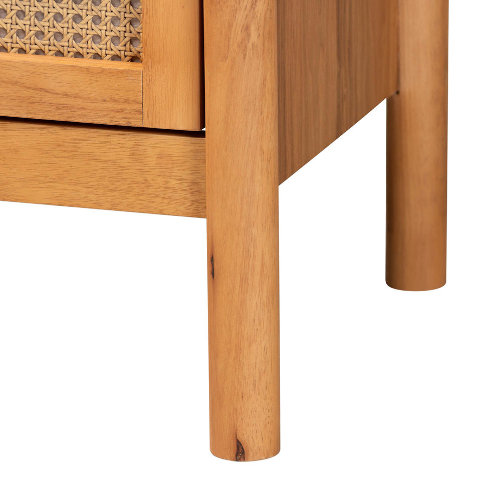 Baxton Studio - Jenn Chest in Golden Brown/Distressed Rattan - MG9006-5703R Rattan/NTOak1203-4D-Chest view 6
