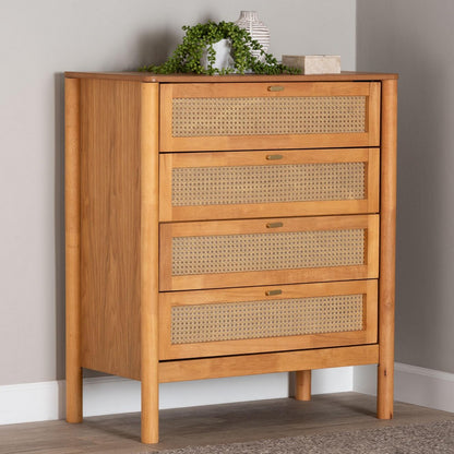 Baxton Studio - Jenn Chest in Golden Brown/Distressed Rattan - MG9006-5703R Rattan/NTOak1203-4D-Chest view 8