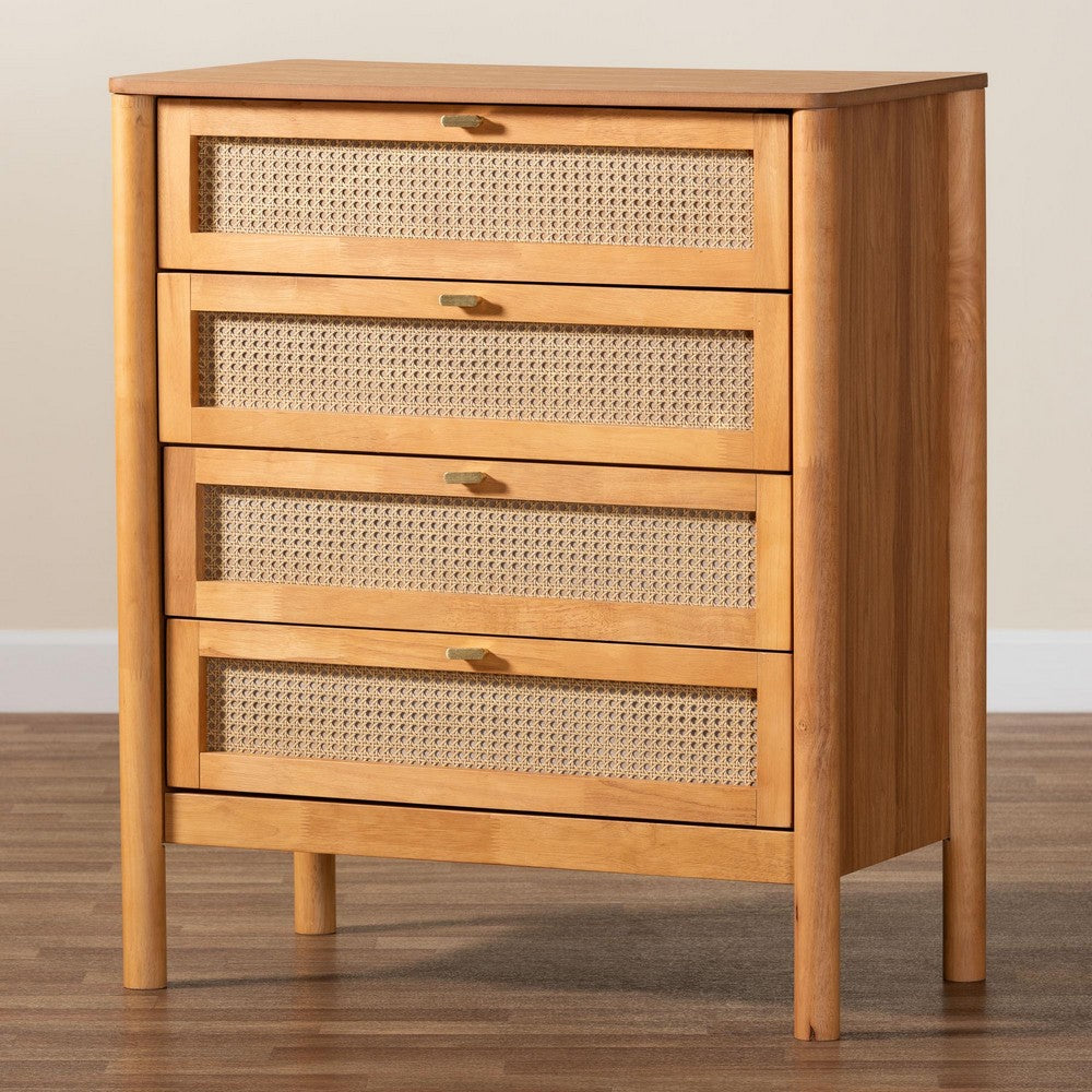 Baxton Studio - Jenn Chest in Golden Brown/Distressed Rattan - MG9006-5703R Rattan/NTOak1203-4D-Chest view 9