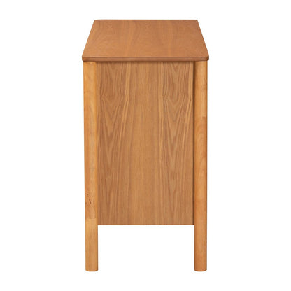 Baxton Studio - Jenn Dresser in Golden Brown/Distressed Rattan - MG9006-5703R Rattan/NTOak1203-6D-Dresser view 4