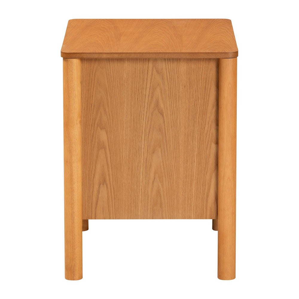 Baxton Studio - Jenn Nightstand in Golden Brown/Distressed Rattan - MG9006-5703R Rattan/NTOak1203-2D-Nightstand view 4