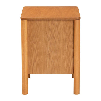 Baxton Studio - Jenn Nightstand in Golden Brown/Distressed Rattan - MG9006-5703R Rattan/NTOak1203-2D-Nightstand view 4