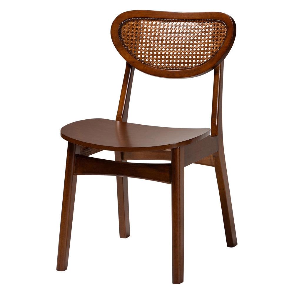Baxton Studio - Jeriah Dining Set in Walnut Brown/Brown - RH253C-Walnut Rattan-Rectangle-7PC Dining Set view 2