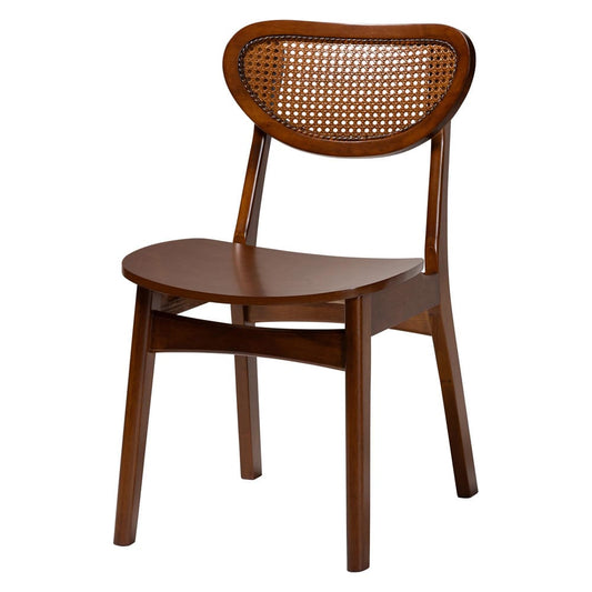 Baxton Studio - Jeriah Dining Set in Walnut Brown/Brown - RH253C-Walnut Rattan-Rectangle-7PC Dining Set view 2