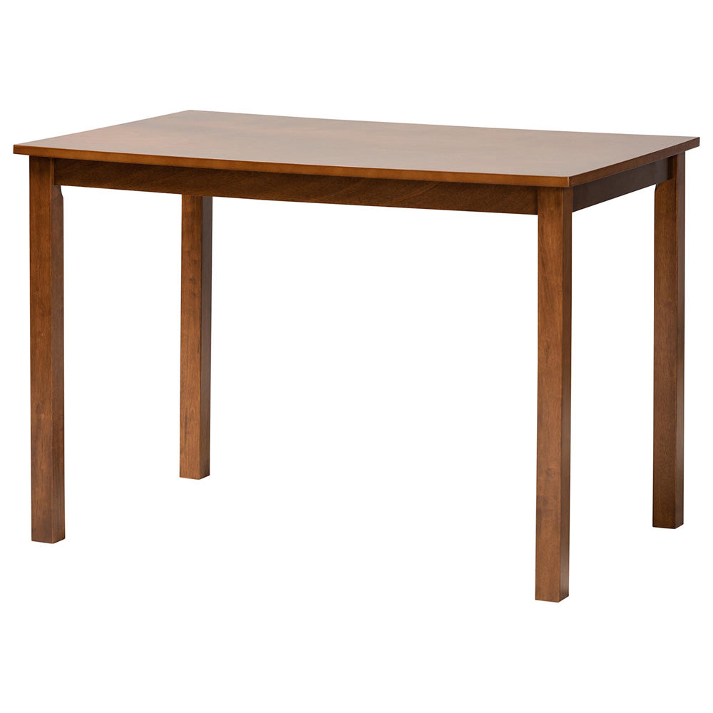 Baxton Studio - Jeriah Dining Set in Walnut Brown/Light Brown - RH253C-Walnut Rattan-Rectangle-5PC Dining Set view 3