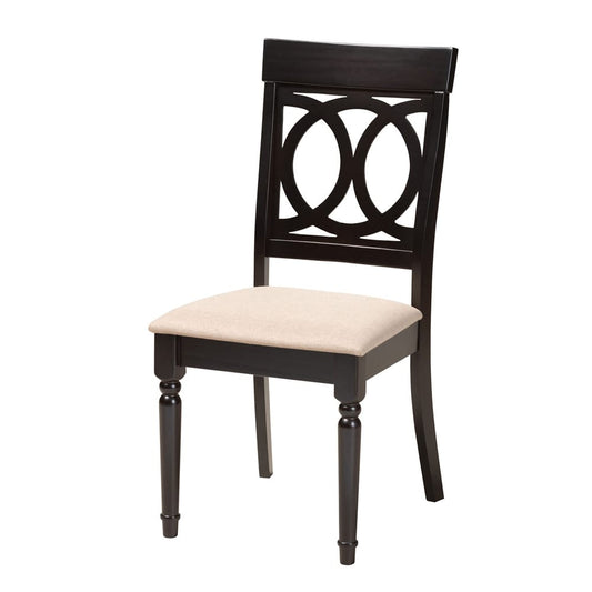 Baxton Studio - Jessie Dining Set in Beige/Dark Brown - Jessie-Sand/Dark Brown-5PC Dining Set view 2