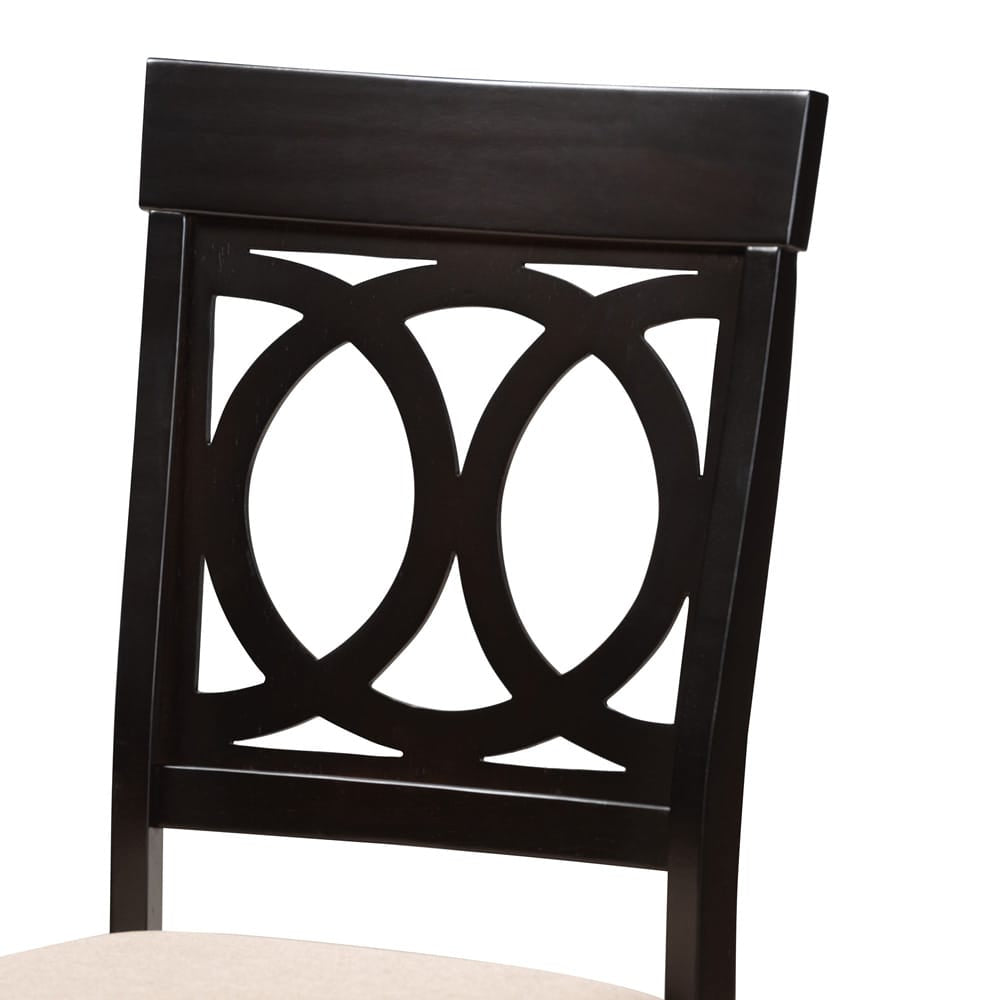 Baxton Studio - Jessie Dining Set in Beige/Dark Brown - Jessie-Sand/Dark Brown-5PC Dining Set view 5