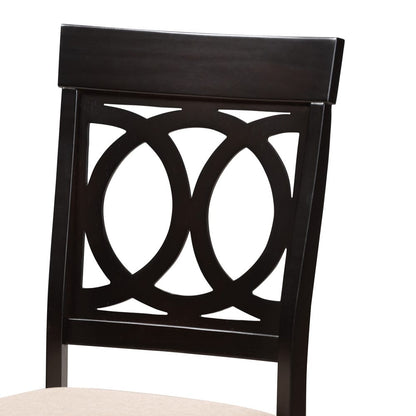 Baxton Studio - Jessie Dining Set in Beige/Dark Brown - Jessie-Sand/Dark Brown-5PC Dining Set view 5