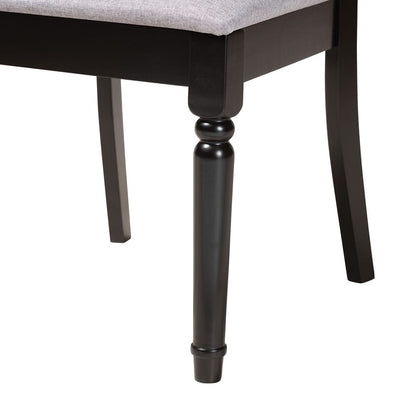 Baxton Studio - Jessie Dining Set in Grey/Dark Brown - Jessie-Grey/Dark Brown-5PC Dining Set view 6