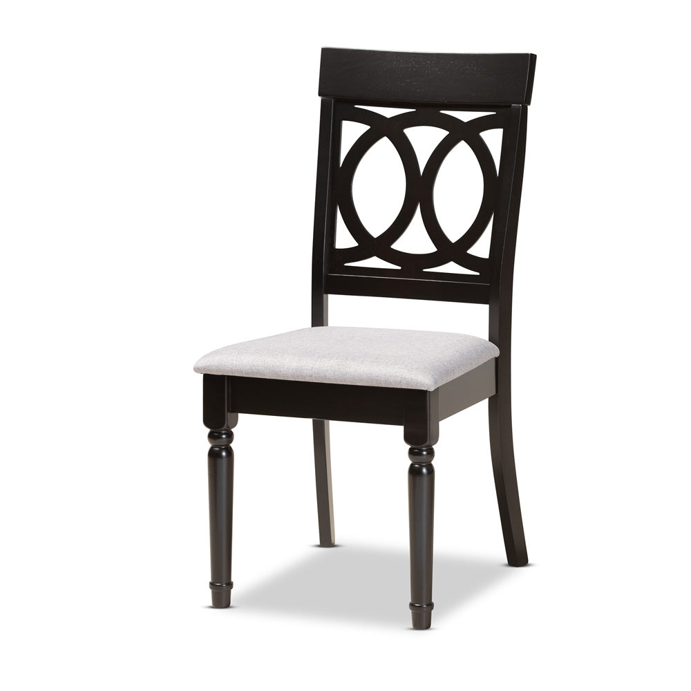 Baxton Studio - Jessie Dining Set in Grey/Dark Brown - Jessie-Grey/Dark Brown-7PC Dining Set view 2