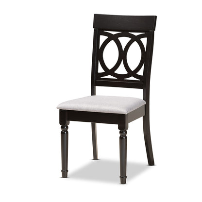 Baxton Studio - Jessie Dining Set in Grey/Dark Brown - Jessie-Grey/Dark Brown-7PC Dining Set view 2