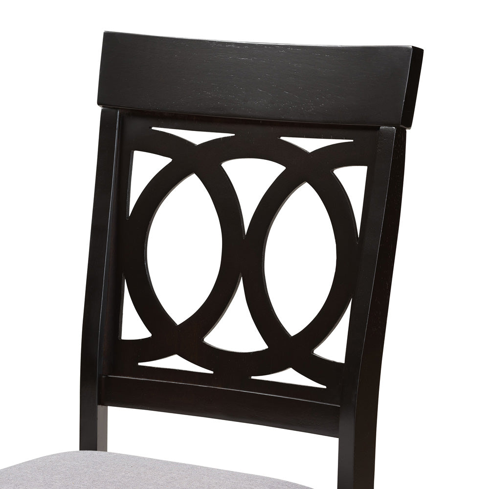 Baxton Studio - Jessie Dining Set in Grey/Dark Brown - Jessie-Grey/Dark Brown-7PC Dining Set view 5
