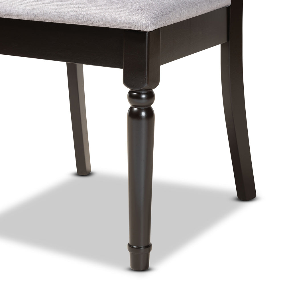 Baxton Studio - Jessie Dining Set in Grey/Dark Brown - Jessie-Grey/Dark Brown-7PC Dining Set view 6