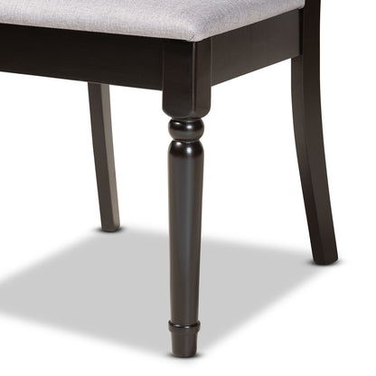 Baxton Studio - Jessie Dining Set in Grey/Dark Brown - Jessie-Grey/Dark Brown-7PC Dining Set view 6