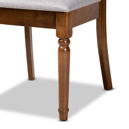Baxton Studio - Jessie Dining Set in Grey/Walnut Brown - Jessie-Grey/Walnut-7PC Dining Set view 6