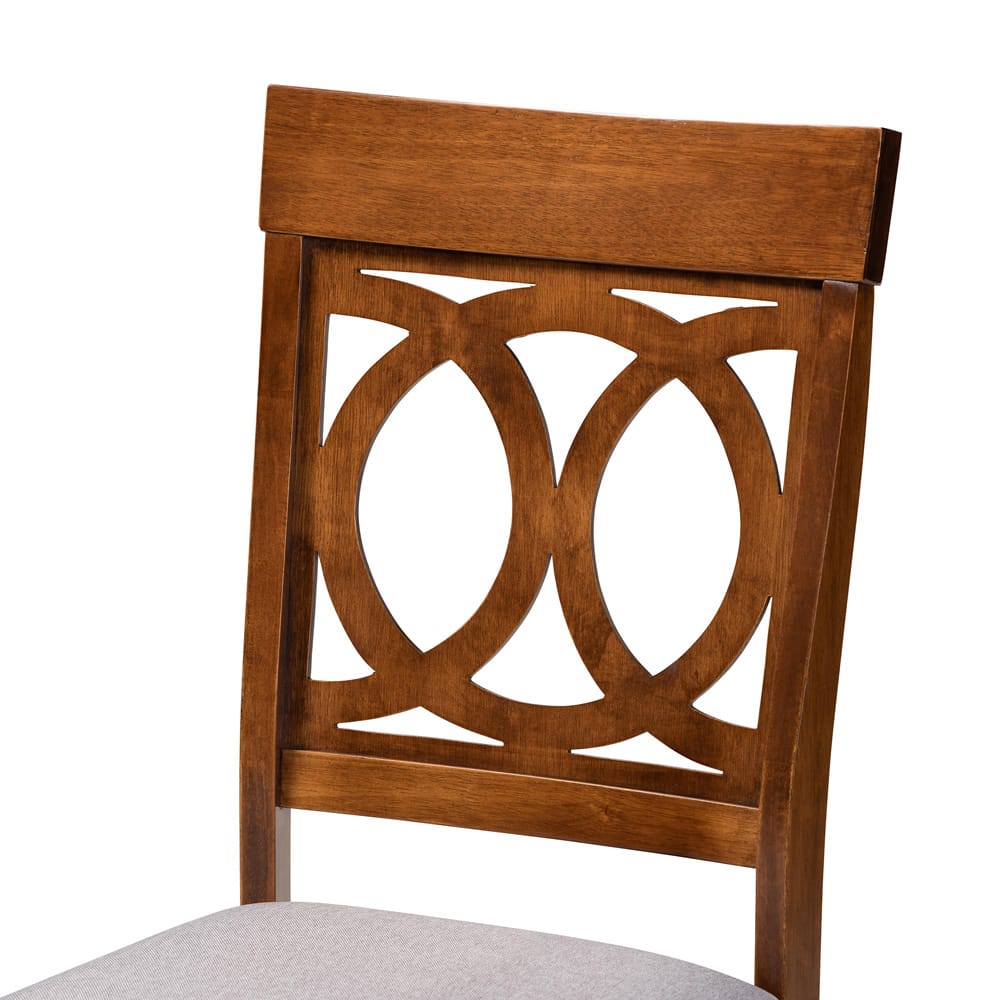 Baxton Studio - Jessie Dining Set in Grey/Walnut - Jessie-Grey/Walnut-5PC Dining Set view 5