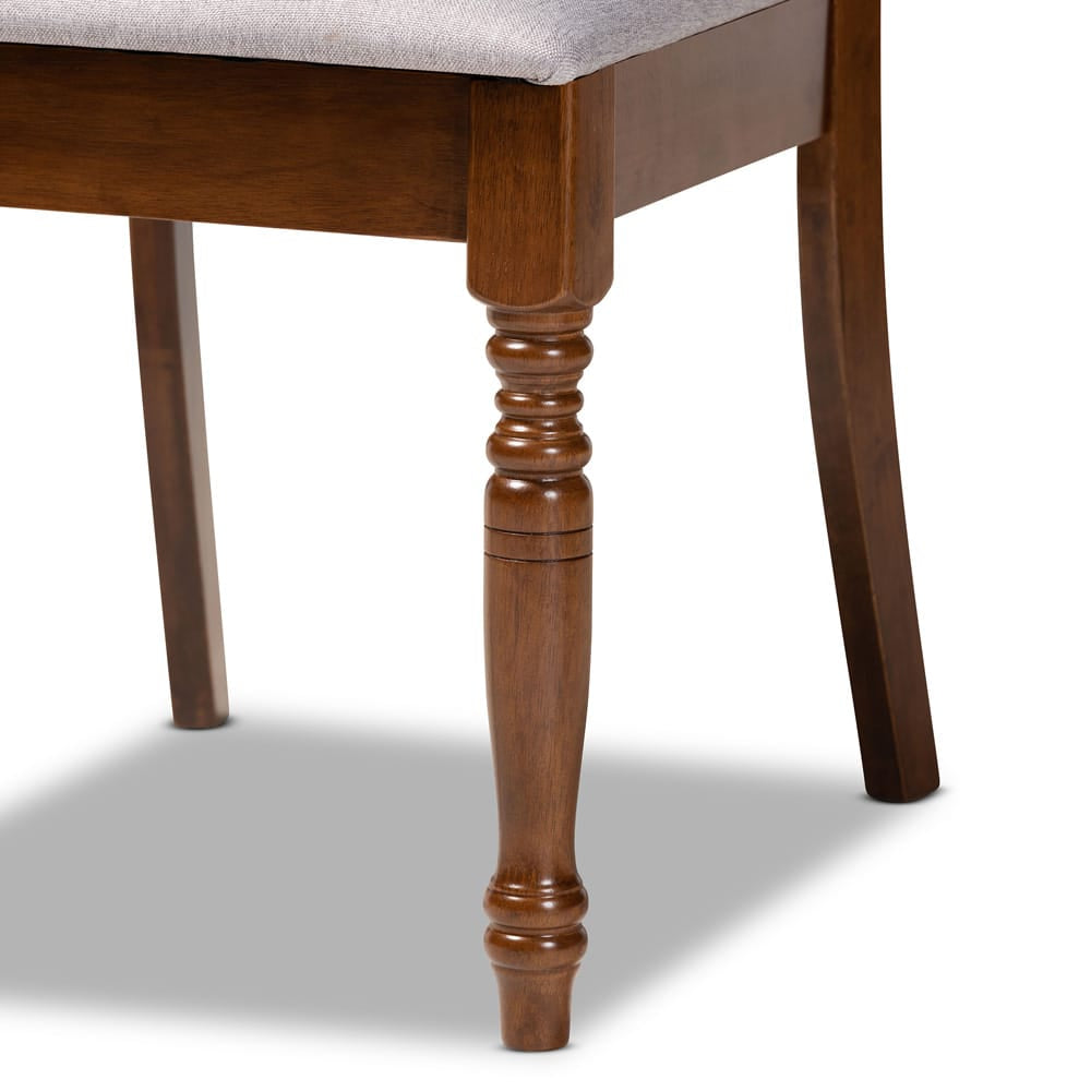 Baxton Studio - Jessie Dining Set in Grey/Walnut - Jessie-Grey/Walnut-5PC Dining Set view 6