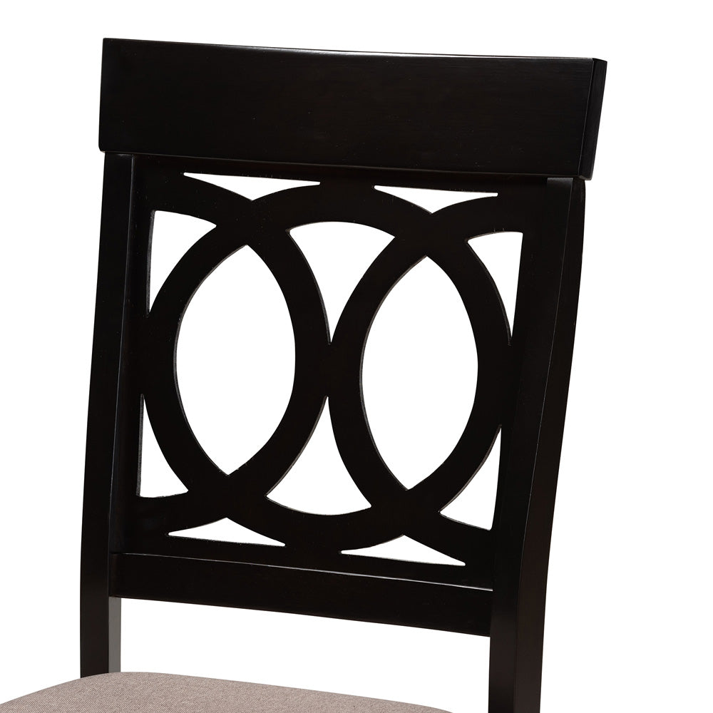 Baxton Studio - Jessie Dining Set in Sand/dark brown - Jessie-Sand/Dark Brown-7PC Dining Set view 5