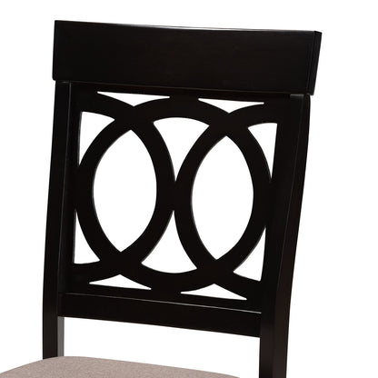 Baxton Studio - Jessie Dining Set in Sand/dark brown - Jessie-Sand/Dark Brown-7PC Dining Set view 5