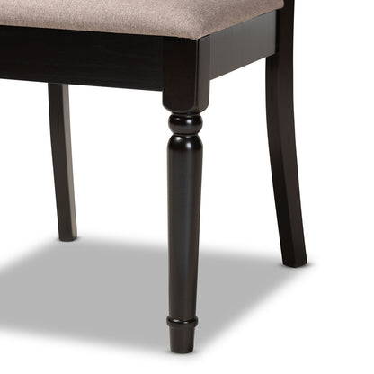 Baxton Studio - Jessie Dining Set in Sand/dark brown - Jessie-Sand/Dark Brown-7PC Dining Set view 6