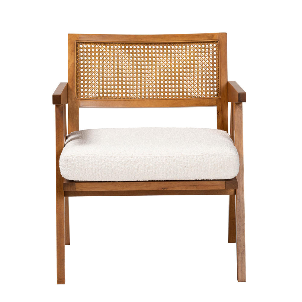 Baxton Studio - Jetsam Arm Chair in Cream/Walnut Brown - BBT5486-Maya/Cream/Walnut-CC view 2
