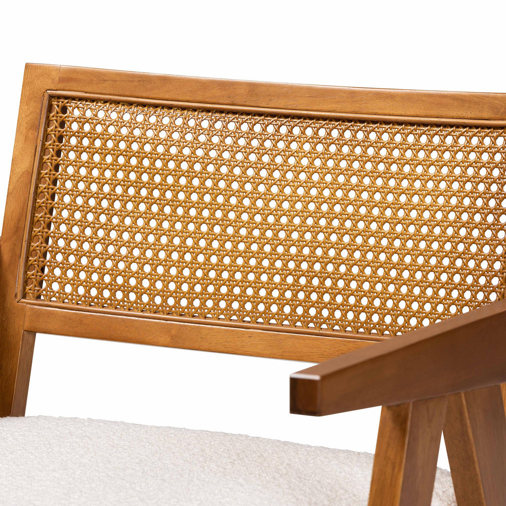 Baxton Studio - Jetsam Arm Chair in Cream/Walnut Brown - BBT5486-Maya/Cream/Walnut-CC view 5