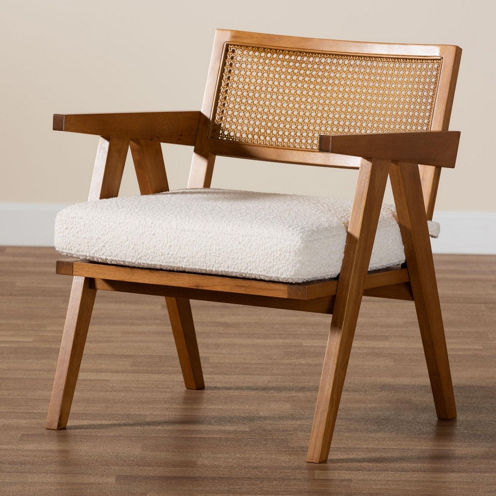 Baxton Studio - Jetsam Arm Chair in Cream/Walnut Brown - BBT5486-Maya/Cream/Walnut-CC view 9
