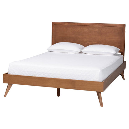 Baxton Studio - Jiro Full Bed w/ Headboard in Ash Walnut - Jiro-Ash Walnut-Full view 1