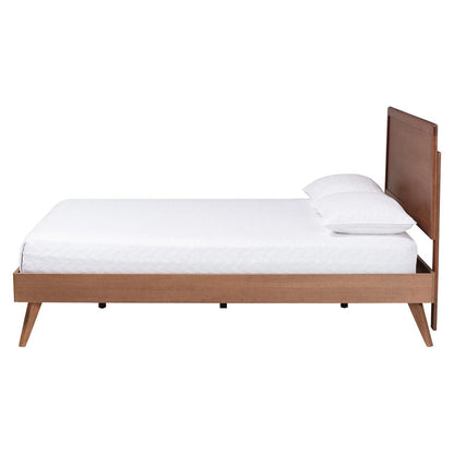Baxton Studio - Jiro Full Bed w/ Headboard in Ash Walnut - Jiro-Ash Walnut-Full view 2