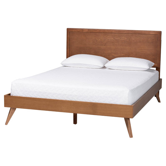 Baxton Studio - Jiro Queen Size Bed in Ash Walnut - Jiro-Ash Walnut-Queen view 1