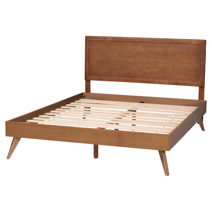Baxton Studio - Jiro Queen Size Bed in Ash Walnut - Jiro-Ash Walnut-Queen view 3