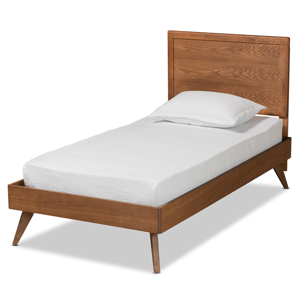 Baxton Studio - Jiro Twin Size Bed in Walnut Brown - Jiro-Ash Walnut-Twin view 1