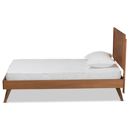 Baxton Studio - Jiro Twin Size Bed in Walnut Brown - Jiro-Ash Walnut-Twin view 2
