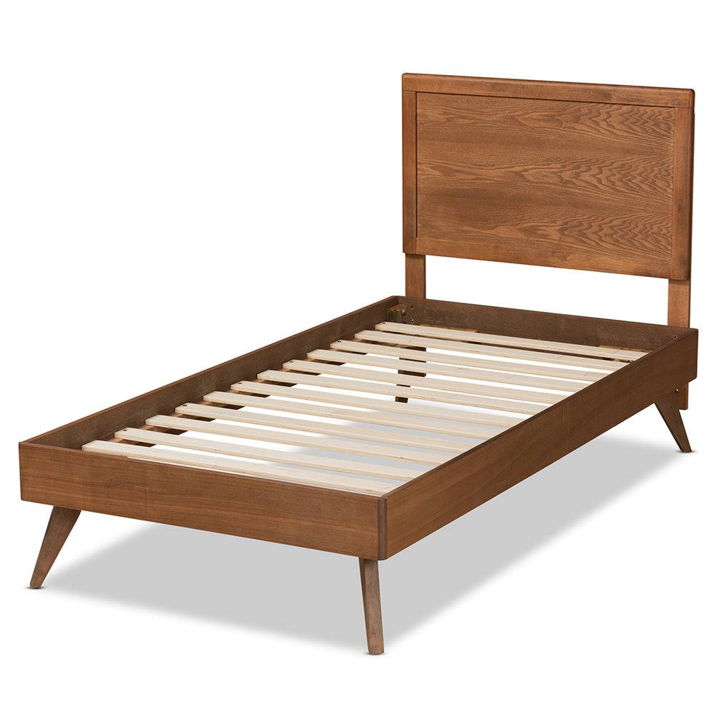 Baxton Studio - Jiro Twin Size Bed in Walnut Brown - Jiro-Ash Walnut-Twin view 3