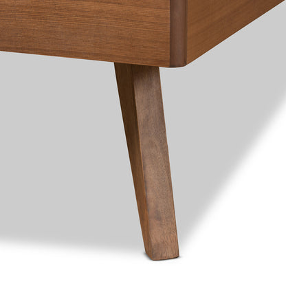 Baxton Studio - Jiro Twin Size Bed in Walnut Brown - Jiro-Ash Walnut-Twin view 5
