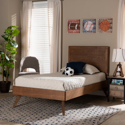 Baxton Studio - Jiro Twin Size Bed in Walnut Brown - Jiro-Ash Walnut-Twin view 6