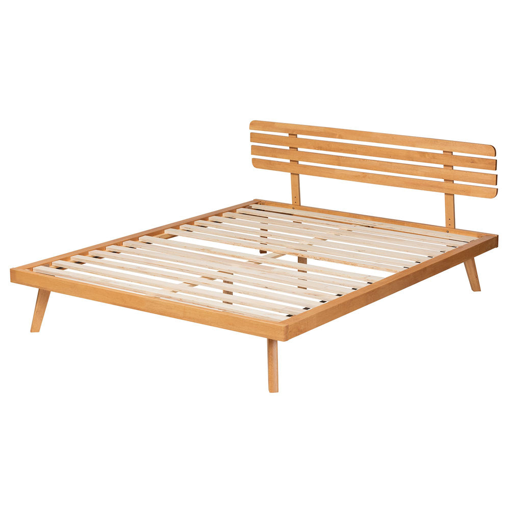 Baxton Studio - Joaquin Queen Size Bed in Rustic brown - SW8523-Rustic Brown-Queen view 3