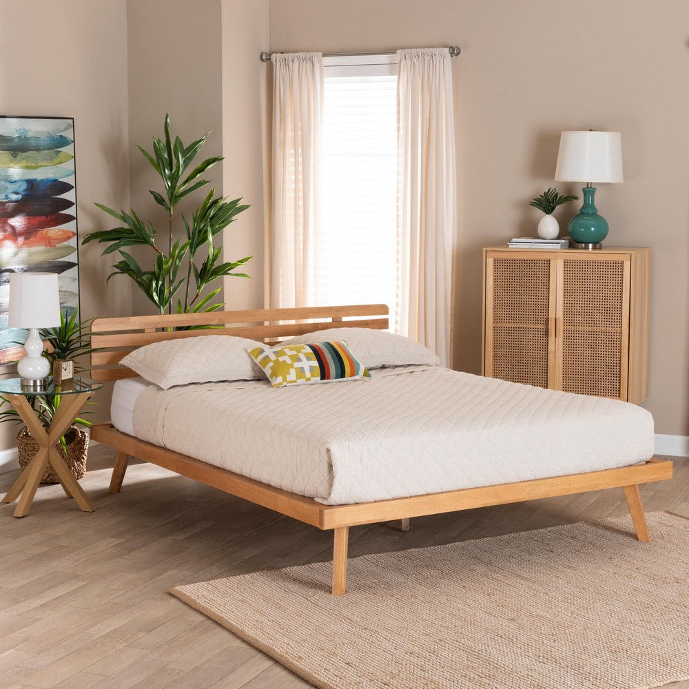 Baxton Studio - Joaquin Queen Size Bed in Rustic brown - SW8523-Rustic Brown-Queen view 7