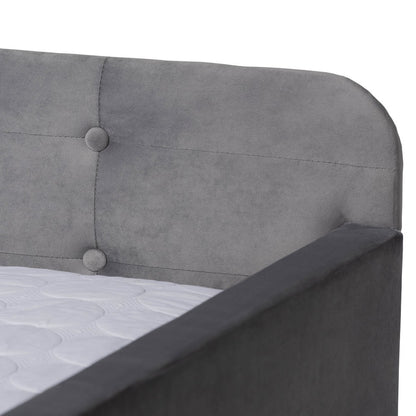 Baxton Studio - Jona Full Size Daybed with Trundle in Grey - CF9183-Grey-Daybed-F/T view 6