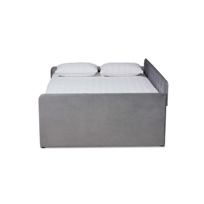Baxton Studio - Jona Queen Size Daybed with Trundle in Grey - CF9183-Grey-Daybed-Q/T view 3