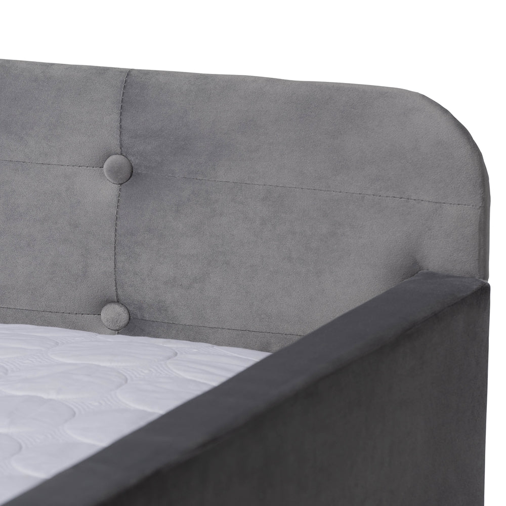 Baxton Studio - Jona Queen Size Daybed with Trundle in Grey - CF9183-Grey-Daybed-Q/T view 6